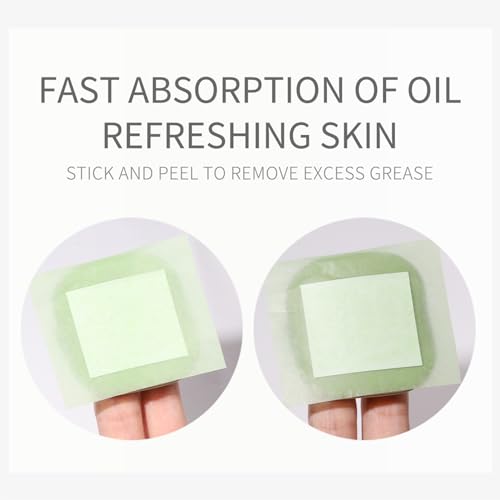 Folhas de borrão de óleo para rosto com espelho e puff, 300 folhas de absorção de óleo facial, papel