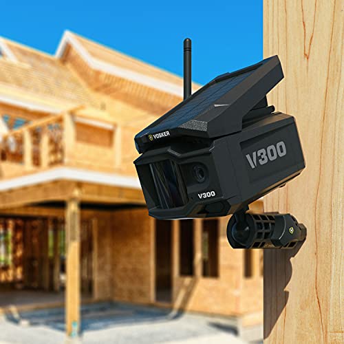 Vosker V300 | Live View Outdoor Security Camera | Solar Powered 4G-Lte Cellular Network Enabled | No Wi-Fi Needed | Receive Live Streaming Security Video Virtually Anywhere | Sim Card Included #TOP5