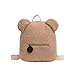 Sac à dos en peluche, cartable mignon, en forme d'ours, polaire, pour femmes, enfants, sac à dos de loisirs - - Style 1, Khaki