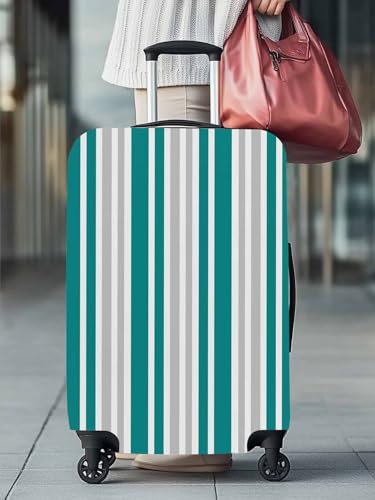 Duck Green Gray Travel Luggage Cover, Stripes Contrast Anti-scratch Elastic Luggage Covers For Suitcase Protector, Washable Baggage Covers2
