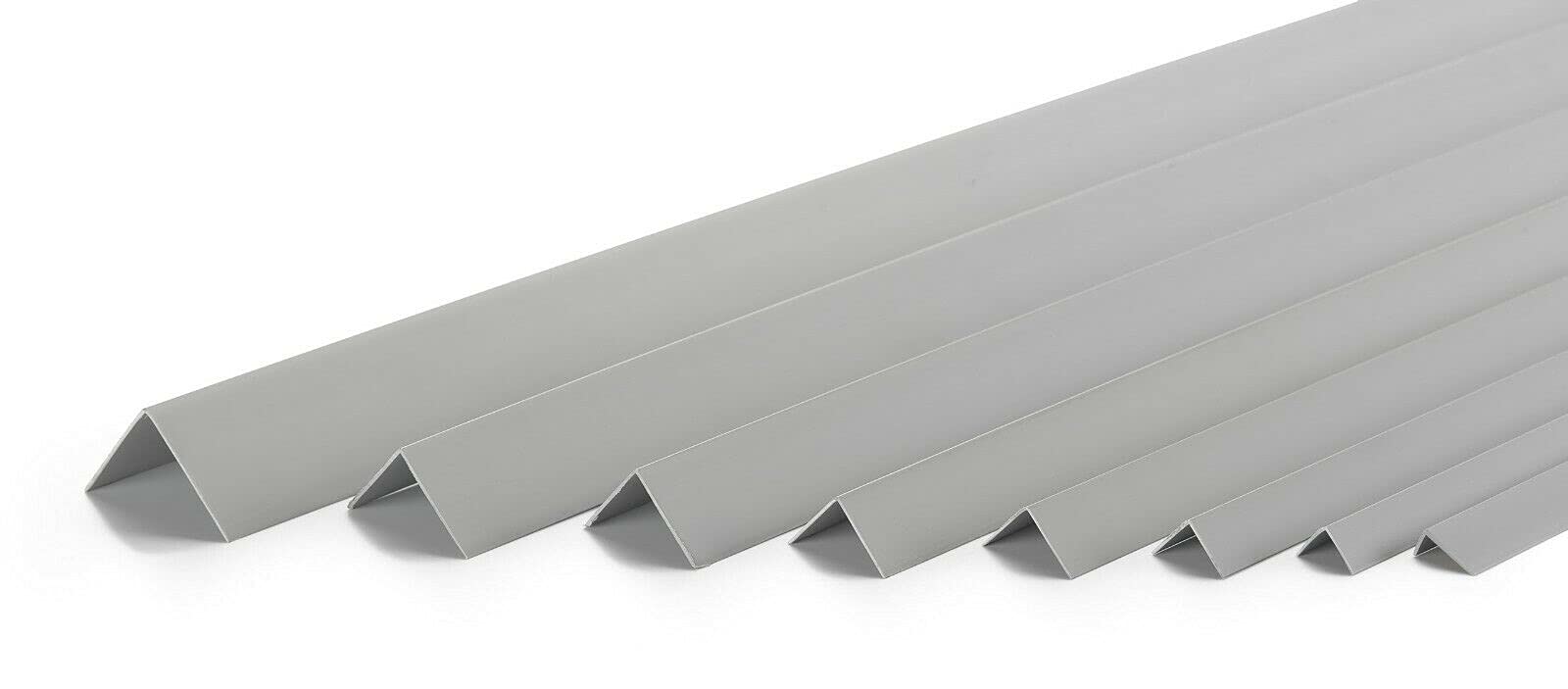 1 Metre Self-Adhesive Plastic PVC Corner 90 Degree Angle Trim TMW Profiles (25x25 mm (0.98in x 0.98in), Grey)