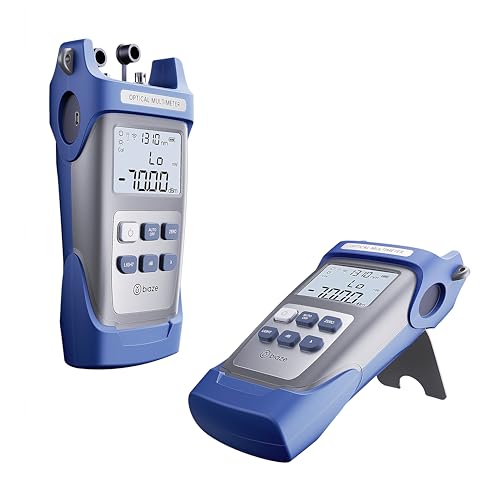 BIAZE 10mW Fiber Optical Power Meter & Visual Fault Locator Combo, 10km Red Light Source with FC/SC/ST Adapters for Fiber Optic Cable Loss Testing