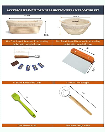 5Rivers Banneton Bread Proofing Basket - Sourdough Proofing Basket - Banneton Proofing Basket Set Of 2 - Bread Making Tools And Supplies - Proofing Baskets For Sourdough Bread Baking - Bread Making #TOP1