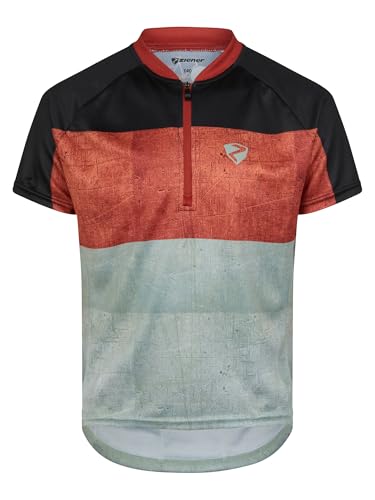 Ziener NESTEL - Maillot de Ciclismo para niños, de montaña, de Carreras, Transpirable, de Secado rápido, elástico, sin Mangas, Color Rojo ámbar, 176