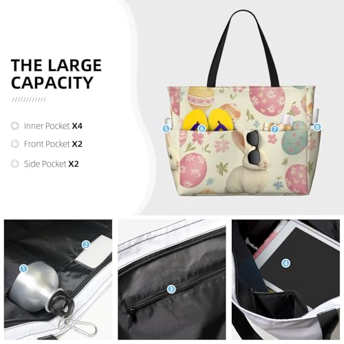 Beach Bags For Women, Beach Tote Bags With Zipper, Swim Pool Bag For Travel Vacation4
