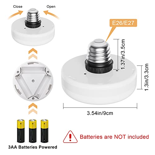 Aoceley 1 Pack Aa Battery Powered Light Bulb,Aa Battery Operated Led Puck Light With Remote Control,E26 Screw Wireless Dimmable Bulbs For Wall Sconces Lamp Non Electric Fixtures Home Emergency Backup #TOP1