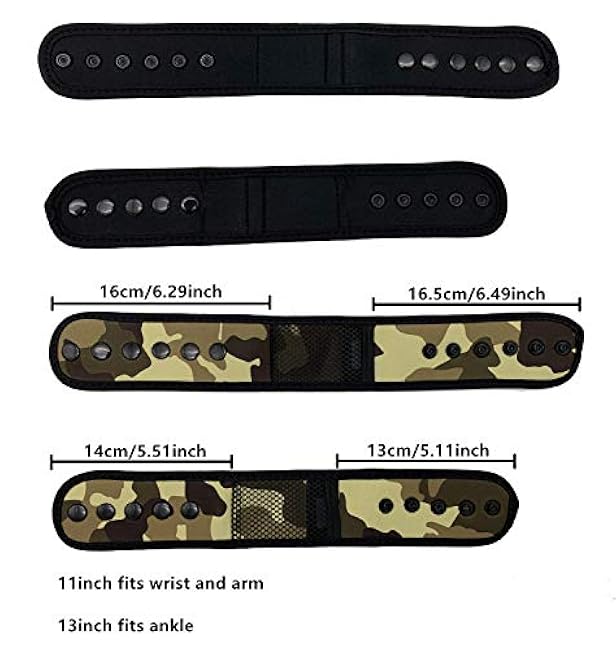 Wanty Adjustable Arm&Ankle Button Wristband Straps with Mesh Pouch for Fitbit ONE/Flex 2 / Alta/Alta HR/Zip/Charge 2 / Garmin Vivofit/ 2/3/ 4/ JR Fitness Tracker Wristband