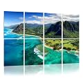 8 Pack Art Acoustic Panels Sound Absorbing Panels, 48x32 Inches Aerial View Kualoa area Oahu Hawaii Decorative Acoustic Wall Panels Soundproofing Acoustic Panels
