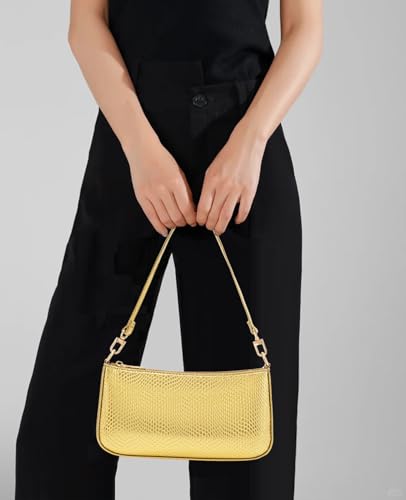 Image of Shoulder Bag for Women Retro Vegan Leather Classic Clutch Tote HandBags Purses with Zipper Closure