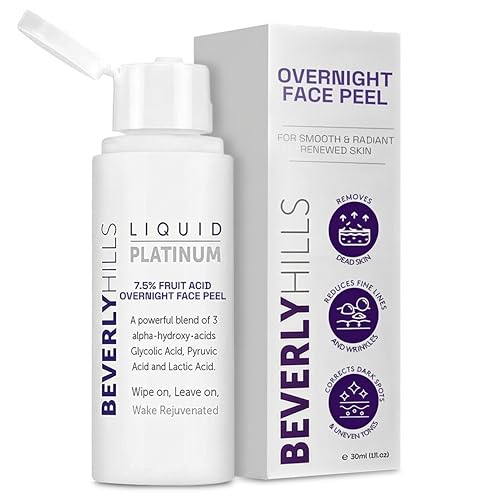 Beverly Hills Glycolic Acid Peel 50ml | 7.5% Glycolic, Lactic & Pyruvic Acid | AHA Chemical Exfoliant | Anti-Ageing Gel Peel for Fine Lines, Dark Spots & Uneven Texture | pH 3.2