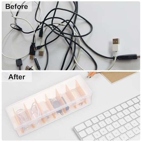 QUARKZMAN boîte de rangement câbles robuste à compartiments modulables pour petits objets - 7