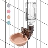 Beraypoo 犬 猫 水飲み器 給水器 ペットボトル 使用可能 ケージ 取付型 電源不要 お留守番対応 熱中症を防ぐ 転倒防止 漏れ防止 ペット用品 (ココア, 水飲み器)
