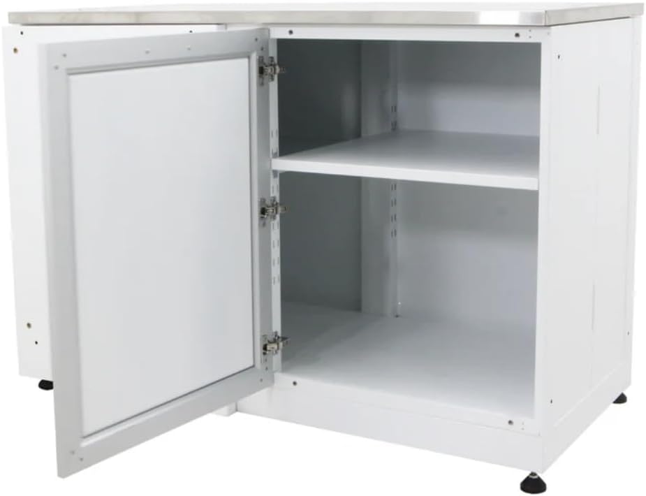 Blue Sky Outdoor Living, OKC5226WSCW, White Shaker 52" Corner Outdoor Kitchen Cabinet,– Weatherproof Patio Storage Solution
