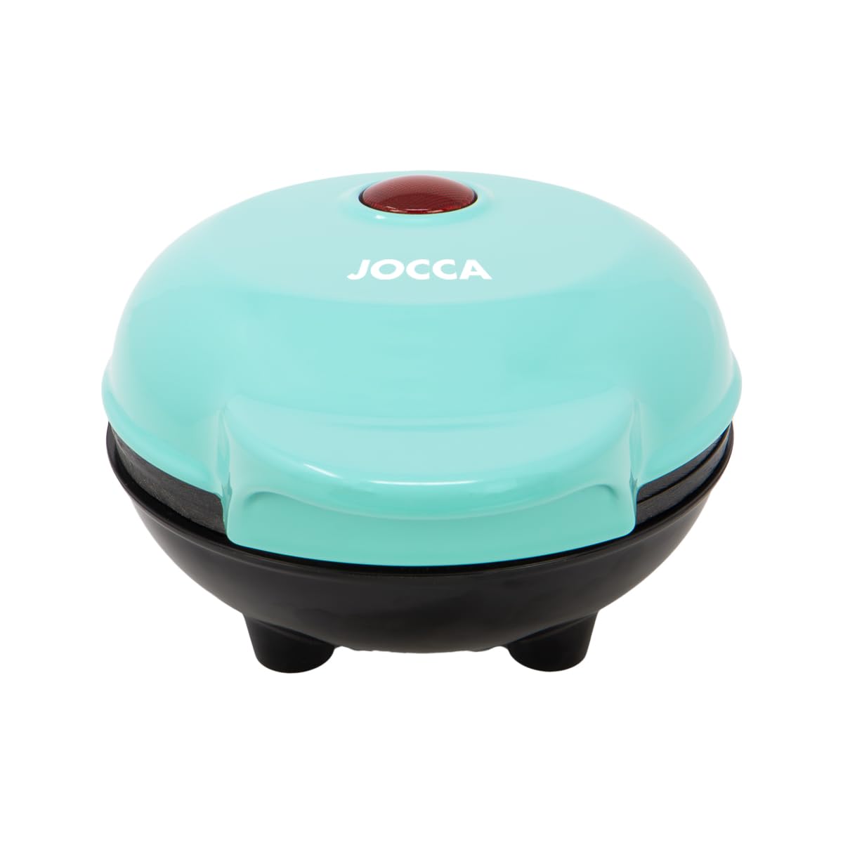 Jocca, Macchina per Waffle Rotonda 500W con Piastre Antiaderenti, Display LED e Sistema Cool Touch