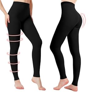 2 Pairs Medical Compression Pantyhose for Women, 20-30mmHg Graduated Support Tight Pants, Opaque Footless