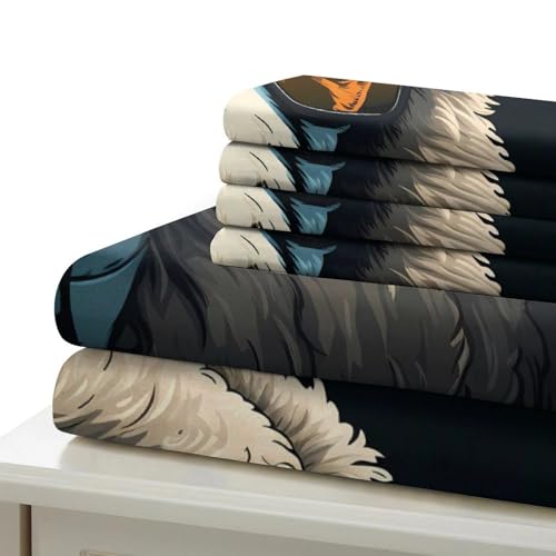 Housse de couette microfibre ultra douce 140x200 parure de lit 3D mouton