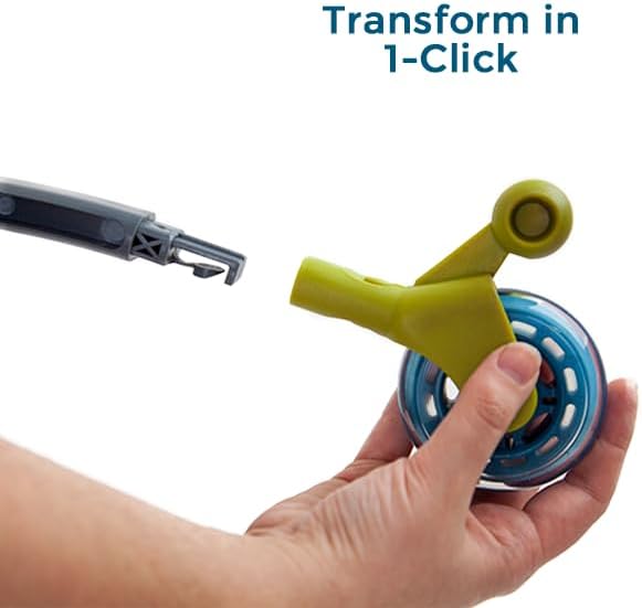 Close-up of the Teeter T3 Massager's one-click attachment mechanism.