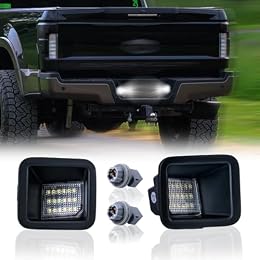 DERMOKA LED License Plate Light For 2017-2025 Ford F250 F350 F450 Super Duty Pickup Truck Tag Lamp Assembly with Socket, 6000K White 2PCS