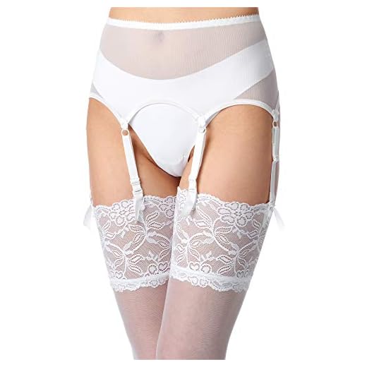 Merry Style Liguero de Encaje Lencería Sexy Ropa Interior Mujer MS10191GA (Marfil, XXL)