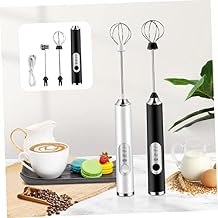 UKCOCO Electric Milk Frother Handheld with Whisk Heads USB Rechargeable Speed Adjustable Motor for Cream Egg Whites Coffee and Matcha Mixing with Quiet Operation and Stand Design