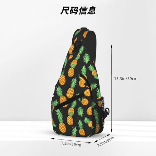 Pineapple Printing Fashion Sling Bag For Men Chest Shoulder Backpack Crossbody Motocycle Daypack For Travel Hiking4