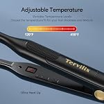 Terviiix Pencil Flat Iron for Edges, Small Flat Irons for Short Hair, 3/10 Inch Small Hair Straightener for Men, Ceramic Mini Flat Iron for Pixie & Beard, 15s Fast Heat up, Dual Voltage, Auto Shut Off