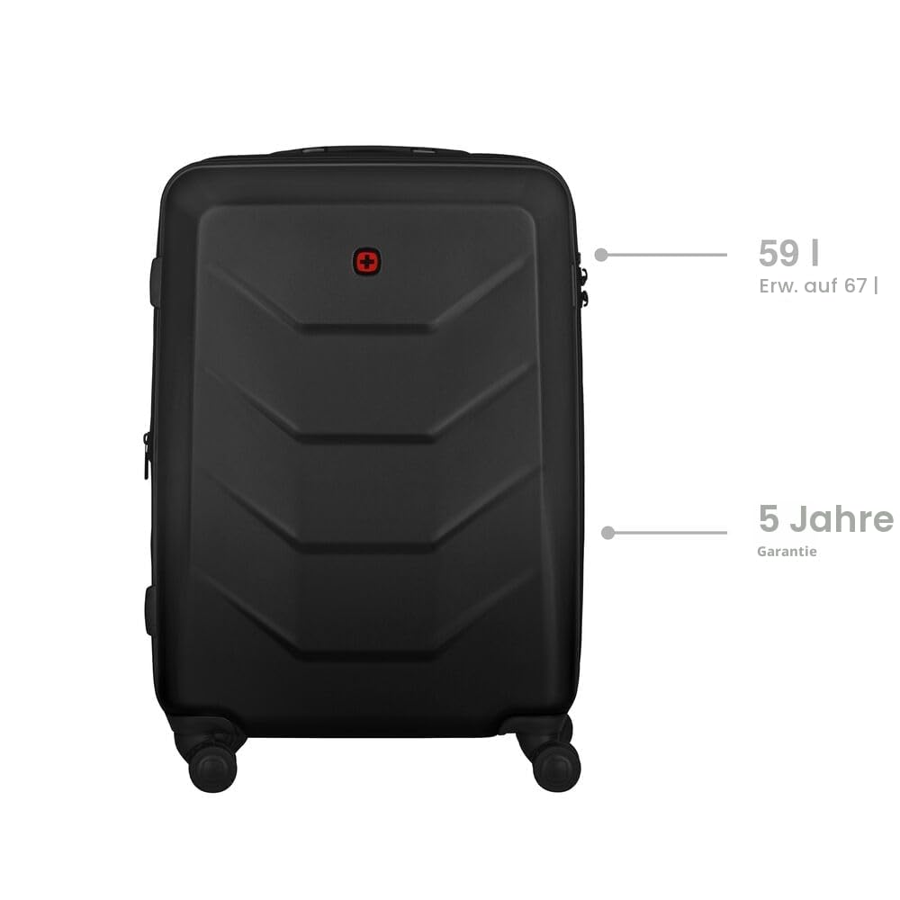 WENGER Prymo Medium Hartschalenkoffer Trolley 59 l Sicherheitsschloss Schwarz