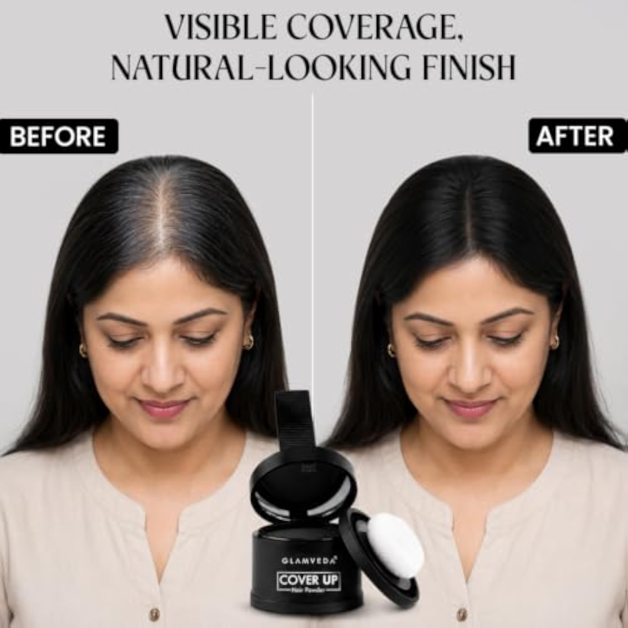 Black Hair Cover-Up Powder, 4g, Instant Grey Touch-Up