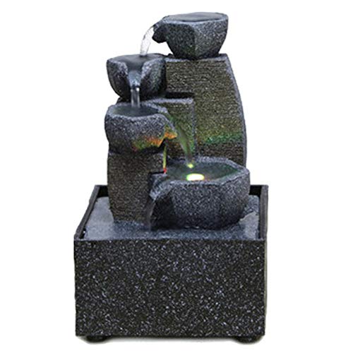 Indoor Tabletop Fountain, Meditating Buddha Asian Zen Outdoor Water Fountain with Light for Table Yard Garden Patio Deck Home Relaxation,A#