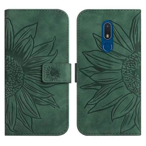 Rfvzubemok Compatible con Nokia C3 4G Funda,Compatible con Nokia C3 4G Funda de teléfono con Cierre magnético Flip Kickstand Green