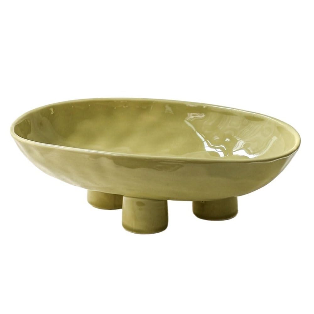 Miski na owoce kubek na owoce ceramiczny statyw nowoczesny i minimalistyczny talerz do serwowania, dekoracyjny stół centralny do domu (zielony)