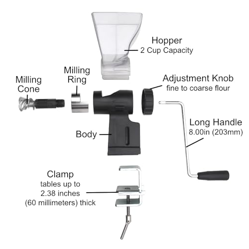Kitchen Crop The Grain Mill, Black, Small Light Weight - Thumbnail 5