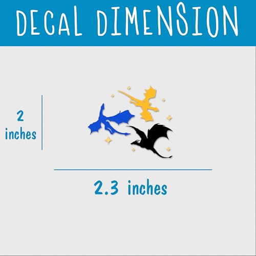 Image of Set 2Pcs Dragons Fly Rearview Mirror Decal Funny Fourth Wing Bookish Meme Car Decals Water Bottle Window Sticker Vinyl Waterproof 2,3x2 Inches Decal New Car Accessories Gift for Girl Mom Dad Friend