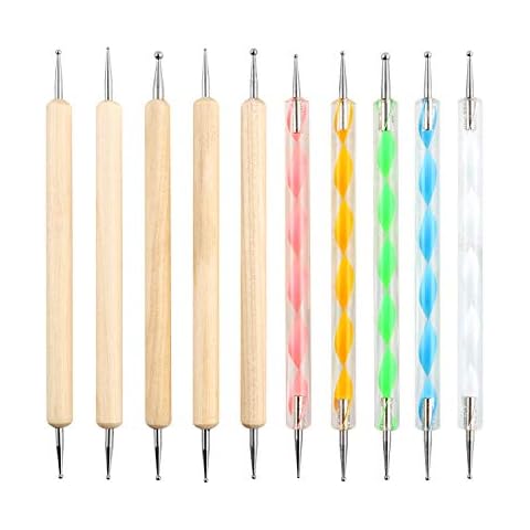 QWORK Nail Art Design Pintura Pening Kit de 10PCS Cover