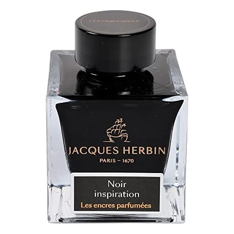 Jacques Herbin - Ref 14709JT - Scented Ink for Founrain Pens & Rollerball Pens - Noir Inspiration / Black Inspiration - 50ml Bottle - Jacques Herbin Prestige Collection Cover