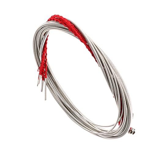 TOPPERFUN Metal Bass Strings Set 4 String Bass Guitar Strings Acoustic Bass Strings Red Balls Ends Bass Accessories Pack