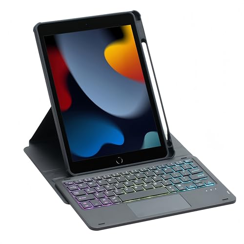 Etui avec Clavier pour iPad Air 13 Pouces 2024 M2 Coque Bluetooth A2898 trackpad rétroéclairé