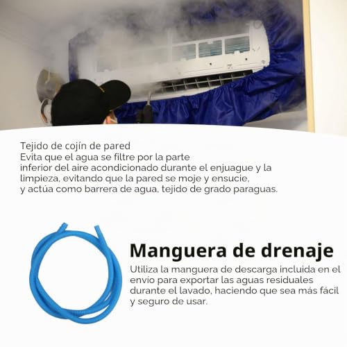 Miniatura 3 de Kit De Limpieza De Aire Acondicionado Con Salida De Drenaje, Cubierta Impermeable, Función De Limpieza Profunda, Para Limpieza De Aire Acondicionado