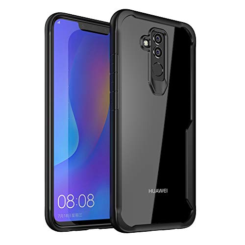 Huawei Mate 20 Lite Case, Ultra Hybrid Heavy Duty Transparent Clear Phone Case for Huawei Mate 20 Lite, Shockproof Protective Phone Cases with Air Cushion Protection Technology (Black)