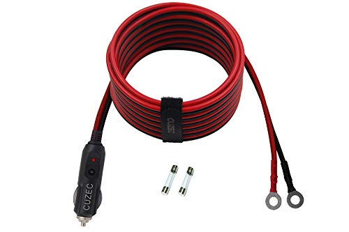 CUZEC Heavy-Duty 14AWG 20A Male Plug Cigarette Lighter Adapter Power Supply Cord with 14ft / 4.27m 16 AWG Cable Wire for Car Inverter Air Pump Electric Cup and DIY
