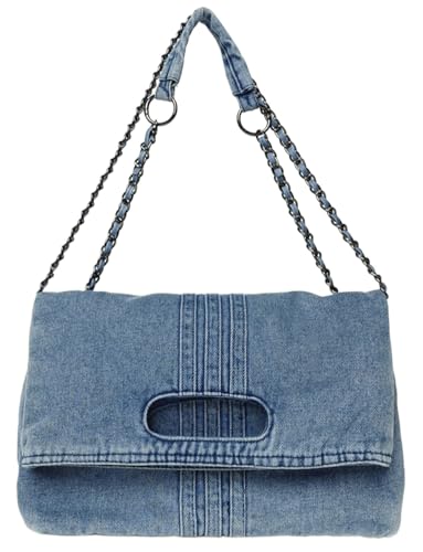 Denim Purses For Women Blue Jean Purse Crossbody Bags Retro Shoulder Bag With Adjustable Chain Strap Handbag Hobo Bag