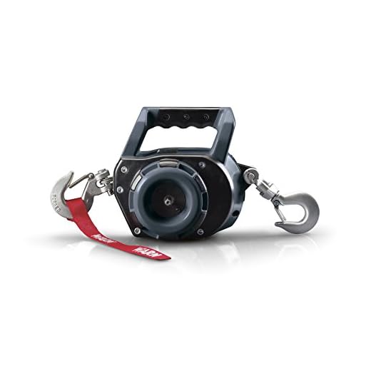 WARN 910500 Handheld Portable Drill Winch with 30 Foot Wire Rope: 1/4 Ton (500 lb) Pulling Capacity