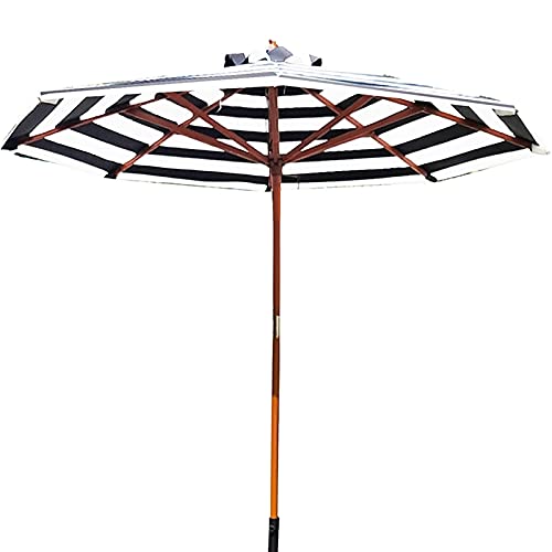 Parasol con mástil de madera CLSDRZC para jardín y balcón exterior con protección solar UV