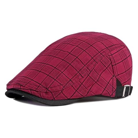 YAMEIZE Retro Plaid Men's Flat Cap Cover
