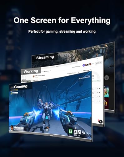 Image of 32 Inch Curved Gaming Monitor, 165Hz QHD 1440P VA Computer Screen, 1500R, 3500:1 Contrast Ratio, 98% sRGB, HDR10, Frameless Design for PC and Console Gaming, HDMI, DP, VESA