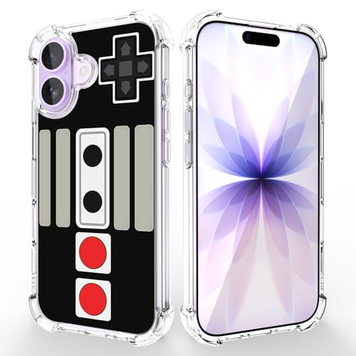 Gifun Hard PC Bumper Shockproof ClearSoft Slim Pattern Design Case for iPhone 17 2025 Cover - Retro Arcade Game