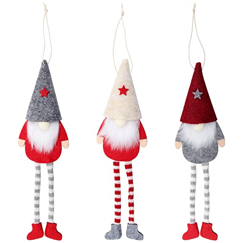 Sixfolo 3 Piezas Gnomos Colgante Ornamentos de Navidad Gnomo Adornos Árbol de Navidad Sin Rostro MuñEca de Peluche de Decoraciones Navidad Colgar en Árbol Navidad con Cuerdas Cover