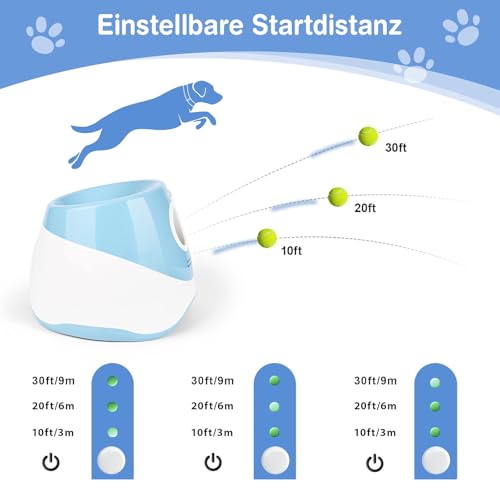 Rawhui Hunde Ballwurfmaschine Automatisch Interaktives Hundespielzeug Elektrisch mit 6pcs Tennisbälle für Kleine und Mittlere Hunde