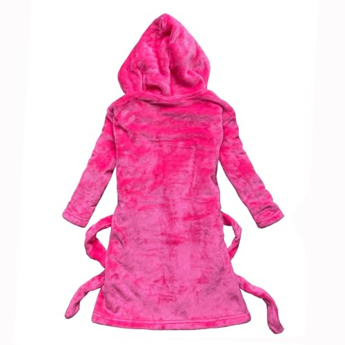 [Custom embroidered name] girl bathrobe plum red coral velvet children's robes3