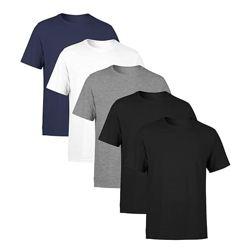 Kit 5 Camisetas Masculina Lisa Premium 100% Algodão